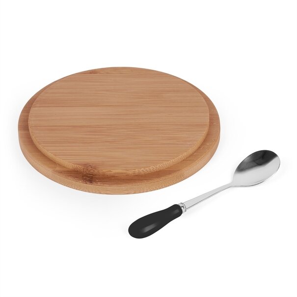 Cukiernica porcelanowa z pokrywką i łyżeczką Konighoffer 14,5 x 5 cm czarna