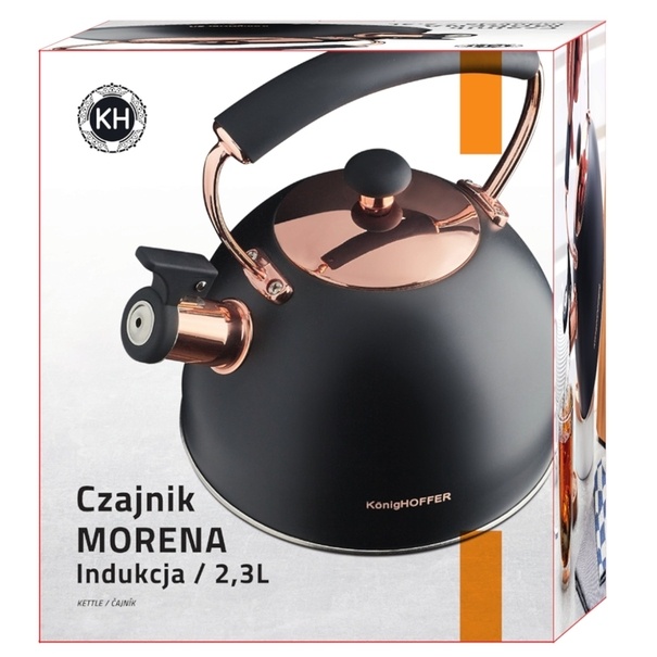 Czajnik na indukcję Konighoffer Morena 2,3 l czarny i r&oacute;żowe złoto