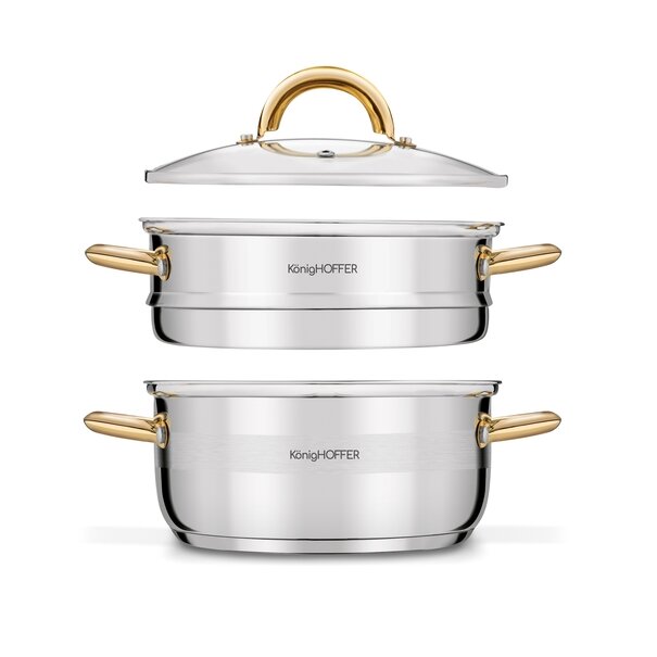 Garnek do gotowania na parze Konighoffer Faro Gold 2,9 l 3 elementy