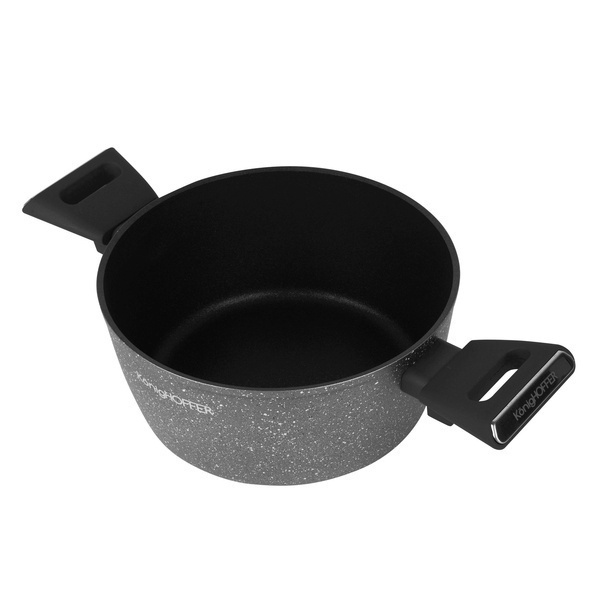 Garnek na indukcję z powłoką marmurową i pokrywką Konighoffer Grigio 2,4 l