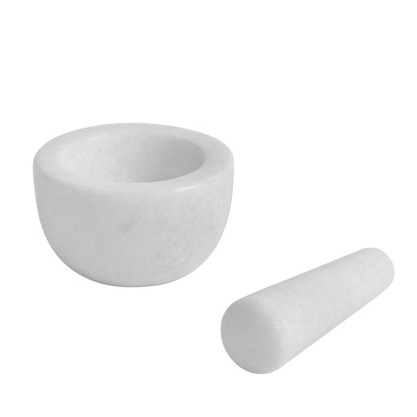 Moździerz kuchenny Tadar 10 x 6 cm marmurowy biały