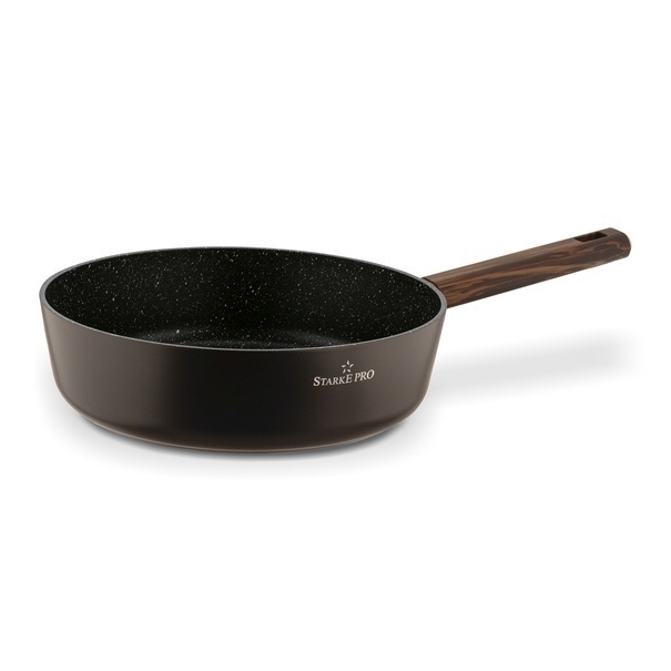 Patelnia głęboka na indukcję z pokrywką Starke Pro Starlet Brown 28 x 8 cm