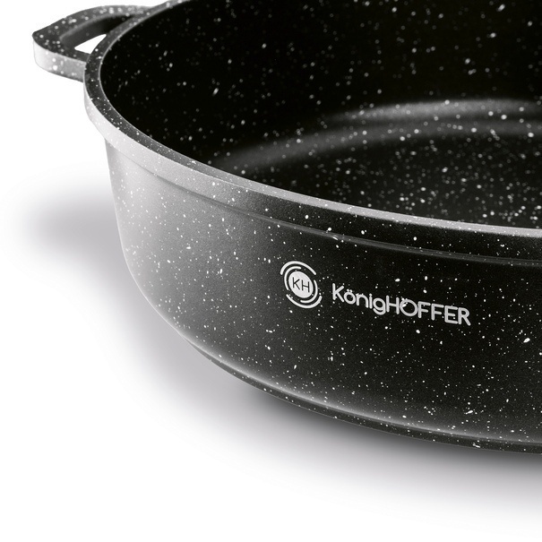Patelnia na indukcję głęboka kr&oacute;tkie uchwyty Konighoffer Pollo Black 32 x 8 cm