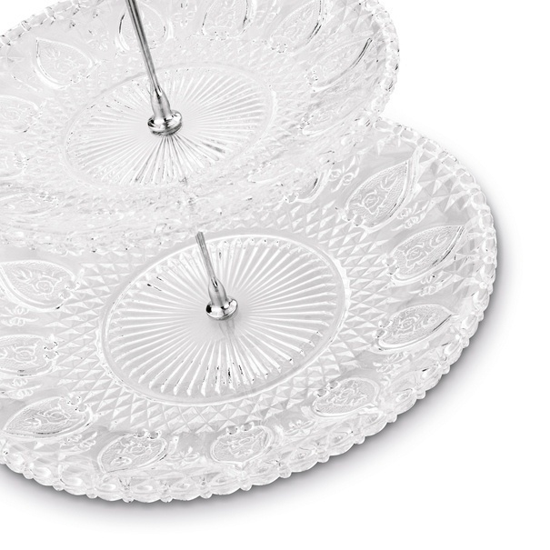Patera szklana Tadar Catalina okrągła trzypoziomowa 15/20/25 cm