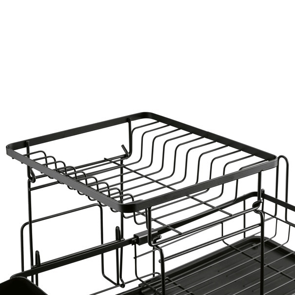 Suszarka do naczyń dwupoziomowa z ociekaczem Konighoffer 57 x 34 x 32,5 cm czarna