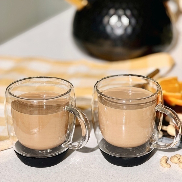 Szklanki termiczne do kawy z silikonowym dnem Konighoffer Garet 330 ml 6 szt. czarne