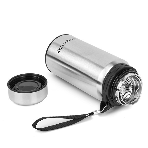 Termos pr&oacute;żniowy ze stali nierdzewnej z sitkiem Konighoffer Adventure 500 ml