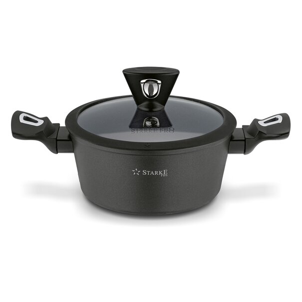 Zestaw garnk&oacute;w na indukcję z powłoką marmurową Starke Pro Dark 10 element&oacute;w