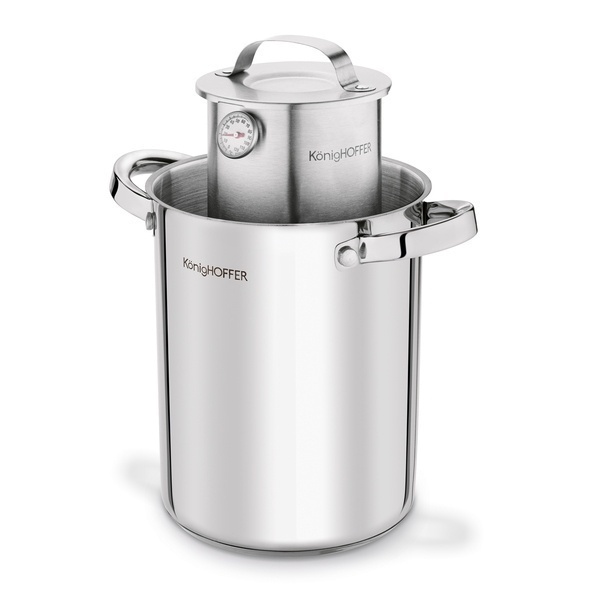 Zestaw wędliniarski Konighoffer szynkowar z termometrem 1,5 kg garnek 4 l sitko i woreczki