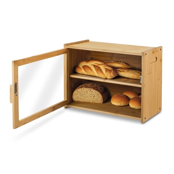 Chlebak bambusowy z p&oacute;łką Tadar 40 x 20 x 31 cm