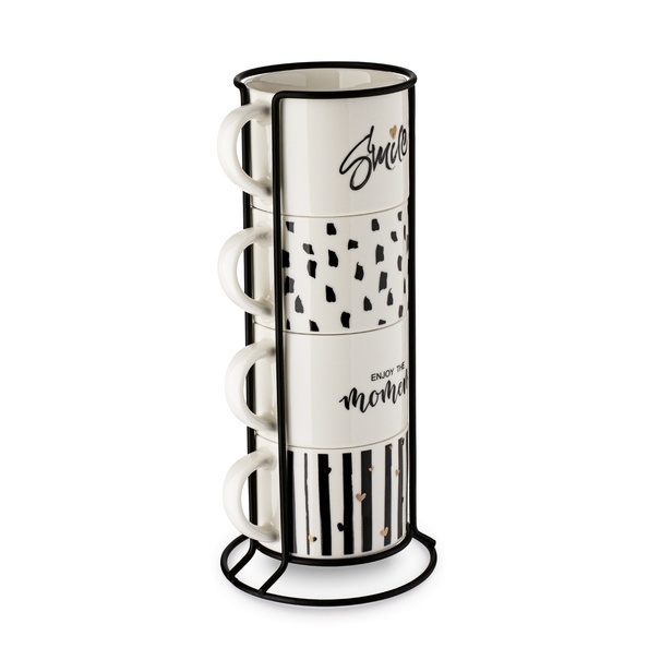 Komplet kubk&oacute;w na stojaku Tadar Decor 300 ml 4 sztuki