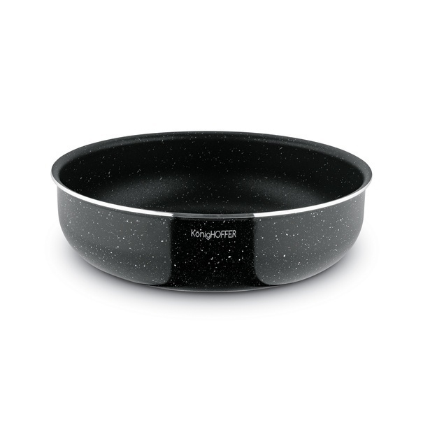 Komplet patelni głębokich z odpinaną rączką Konighoffer Spinel Black 20 / 24 / 28 cm indukcja