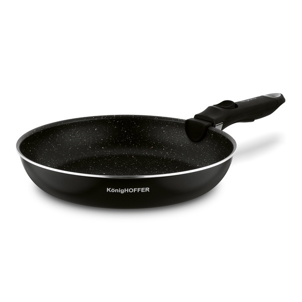 Komplet patelni z odpinaną rączką Konighoffer Spinel Black 20 cm 24 cm 28 cm bez indukcji