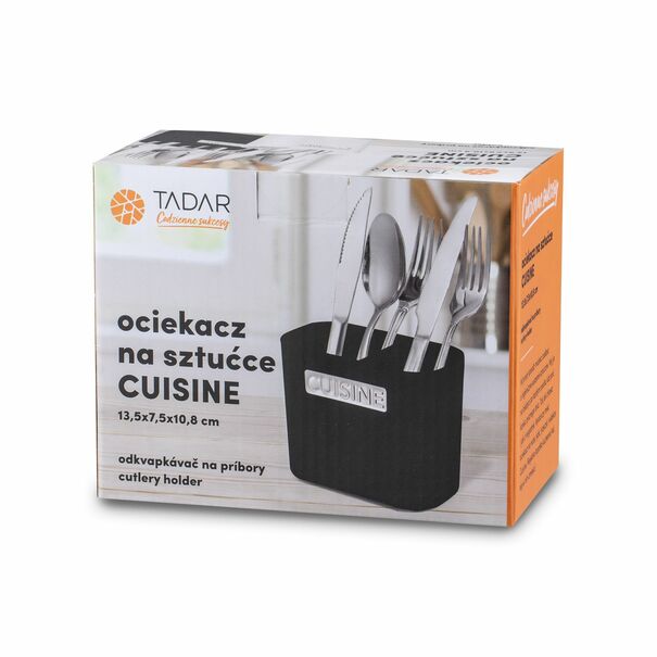 Ociekacz na sztućce Tadar Cuisine 13,5 x 7,5 x 10,8 cm czarny