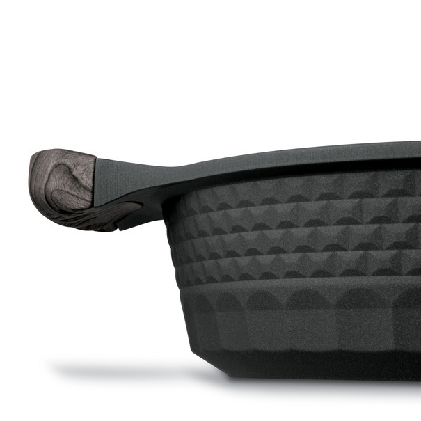 Patelnia głęboka na indukcję marmurowa z pokrywką Starke Pro Embossed 28 x 7,5 cm