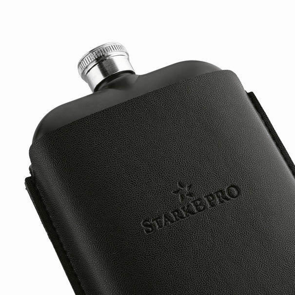 Piersi&oacute;wka ze stali nierdzewnej z lejkiem i etui Starke Pro 170 ml czarna