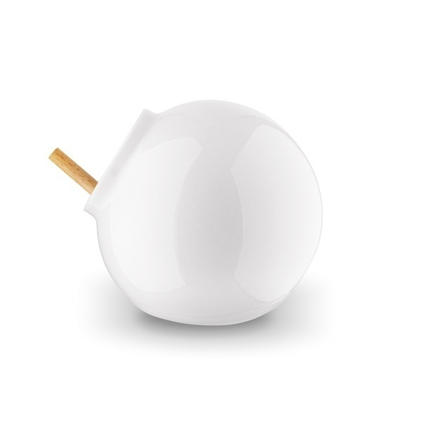 Pojemnik kuchenny z drewnianą łyżeczką Konighoffer Ceramic biały