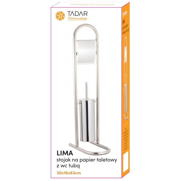 Stojak na papier toaletowy ze szczotką do WC Tadar Lima II 29 x 16,5 x 80,5 cm