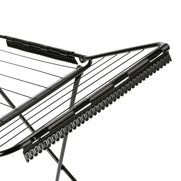 Suszarka balkonowa Konighoffer Vera Black 180 x 55 x 102 cm czarna i koszyk na klamerki