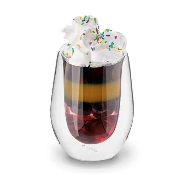 Szklanki termiczne do kawy Tadar Sublime 300 ml 6 szt. i 6 złotych łyżeczek koktajlowych