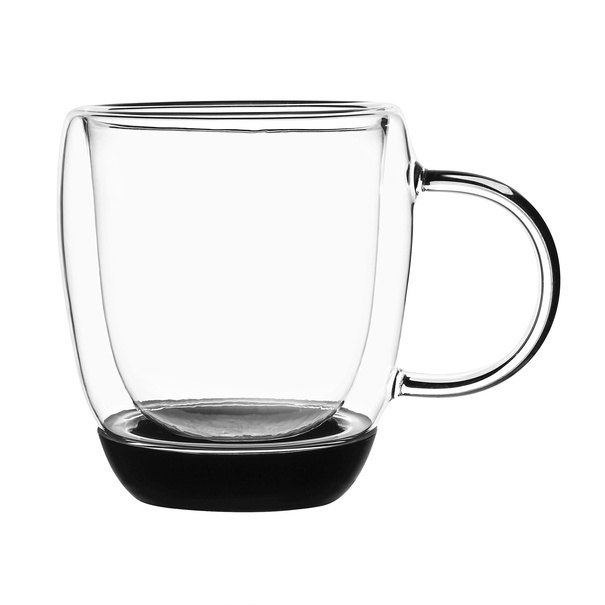 Szklanki termiczne do kawy z silikonowym dnem Konighoffer Garet 330 ml 2 szt. czarne