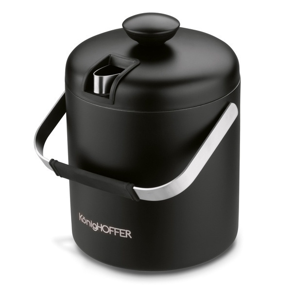 Wiaderko do lodu ze szczypcami KonigHOFFER Lugo 1,3 l czarny mat