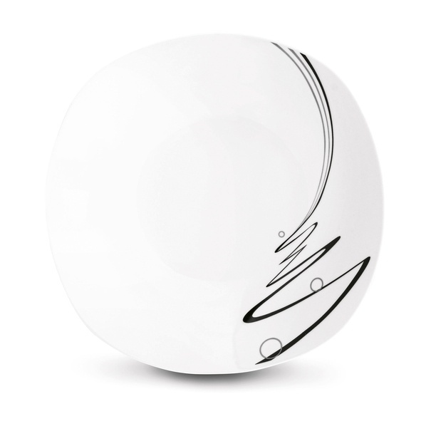 Zestaw kwadratowych talerzy porcelanowych Tadar Wstęga 18 element&oacute;w
