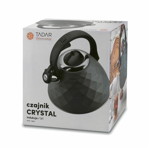 Czajnik na gaz i indukcję Tadar Crystal 3 l szary mat