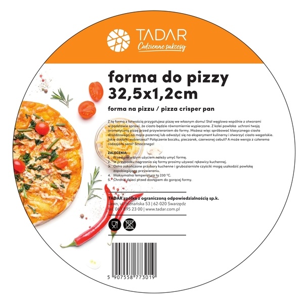Forma do pieczenia pizzy Tadar 32,5 cm okrągła
