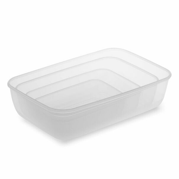 Komplet 4 pojemnik&oacute;w na żywność Plast Team Polar 0,46 l 0,9 l 1,9 l 3 l prostokątne