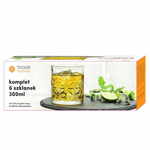 Komplet szklanek Tadar Daniels 300 ml 6 sztuk