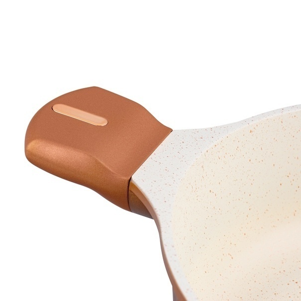 Patelnia głęboka na indukcję kr&oacute;tkie uchwyty Starke Pro Texture Copper 28 x 8 cm
