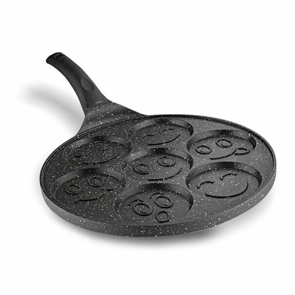Patelnia marmurowa do pancakes i plack&oacute;w Tadar Marble Buźki 26 cm indukcja