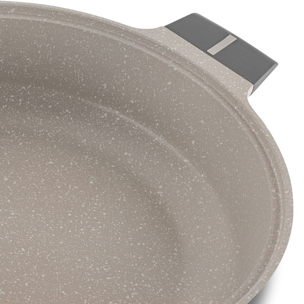 Patelnia na indukcję kr&oacute;tkie uchwyty z pokrywką Starke Pro Stoneware Marble 28 cm