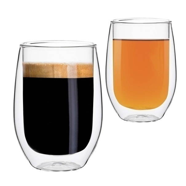 Szklanki termiczne do kawy Tadar Sublime 300 ml 6 szt. i 6 złotych łyżeczek koktajlowych