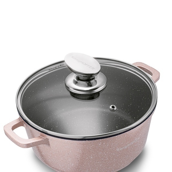 Zestaw garnk&oacute;w Konighoffer Pollo Rose Gold 8 element&oacute;w 2 nakładki i 2 podkładki