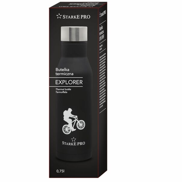 Butelka termiczna Starke Pro Explorer 750 ml czarna ze stali nierdzewnej