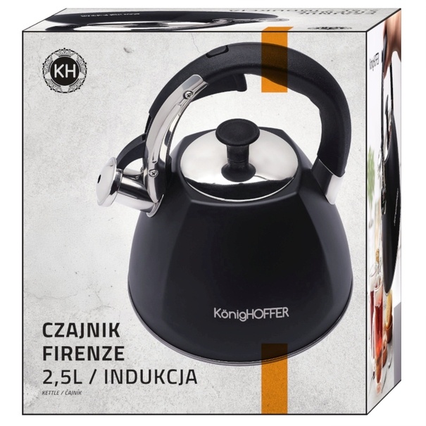 Czajnik tradycyjny Konighoffer Firenze II 2,5 l czarny mat