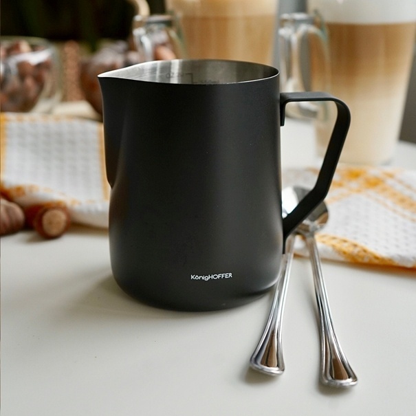 Dzbanek do spieniania mleka mlecznik Konighoffer Barista 600 ml czarny