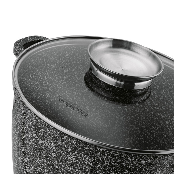 Garnek ceramiczny wysoki Konighoffer Kingstone 6,85 l okrągły z aromatyzerem i 2 nakładki