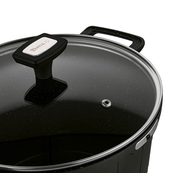 Garnek wysoki na indukcję z powłoką marmurową i pokrywką Starke Pro Crows Marble 6,5 l