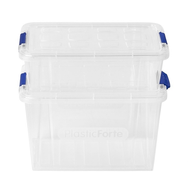 Komplet 2 pojemnik&oacute;w na żywność Plastic Forte Mini 200 ml i 400 ml
