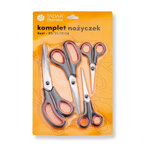 Nożyczki nierdzewne Tadar 25 cm 21 cm 17 cm 14 cm komplet