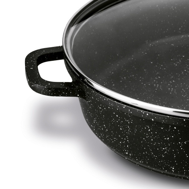 Patelnia na indukcję głęboka kr&oacute;tkie uchwyty Konighoffer Pollo Black 28 x 7 cm