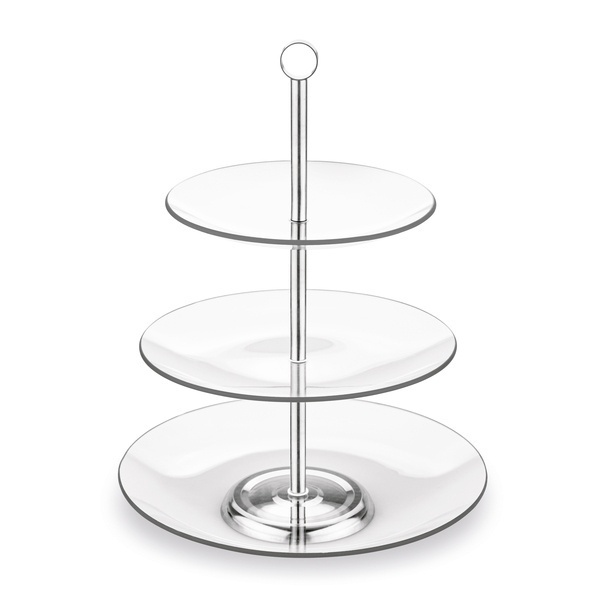Patera szklana Tadar Carmen 20/25/29 cm okrągła trzypoziomowa