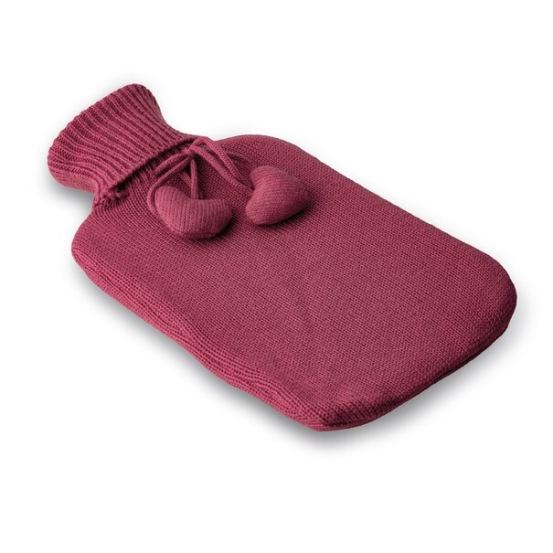 Termofor gumowy i pokrowiec Tadar Serduszka 1,5 l 33 x 20 cm