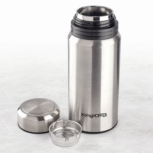 Termos pr&oacute;żniowy ze stali nierdzewnej z sitkiem Konighoffer Adventure 500 ml