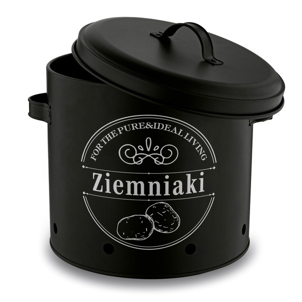 Zestaw 3 metalowych pojemnik&oacute;w kuchennych Tadar Ziemniaki Cebula Czosnek
