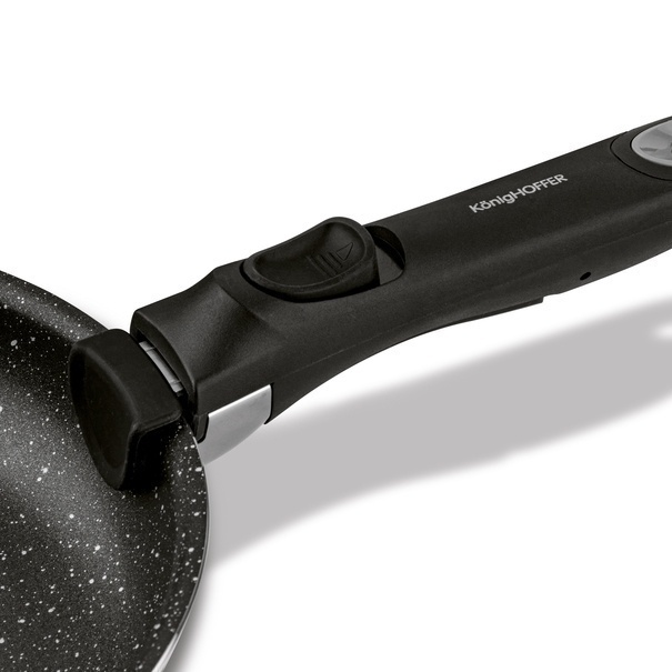 Zestaw 3 patelni z powłoką marmurową i odpinaną rączką Konighoffer Handy 20 cm 24 cm 28 cm