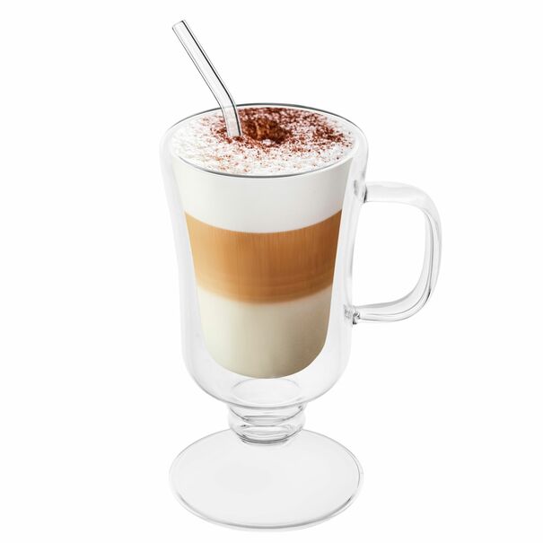Zestaw 6 szklanek termicznych Tadar Sublime Irish 200 ml i 8 szklanych słomek